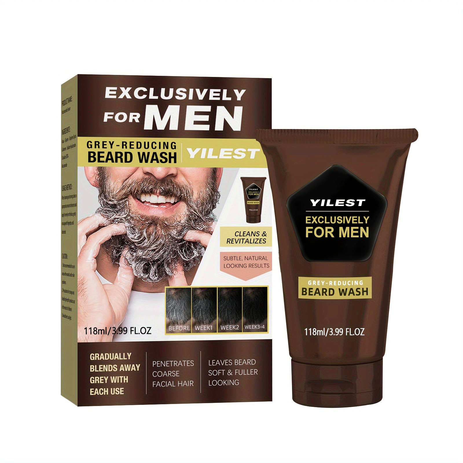Face Wash Mens - 1-3pcs Men's Beard Black Dye Dyeing