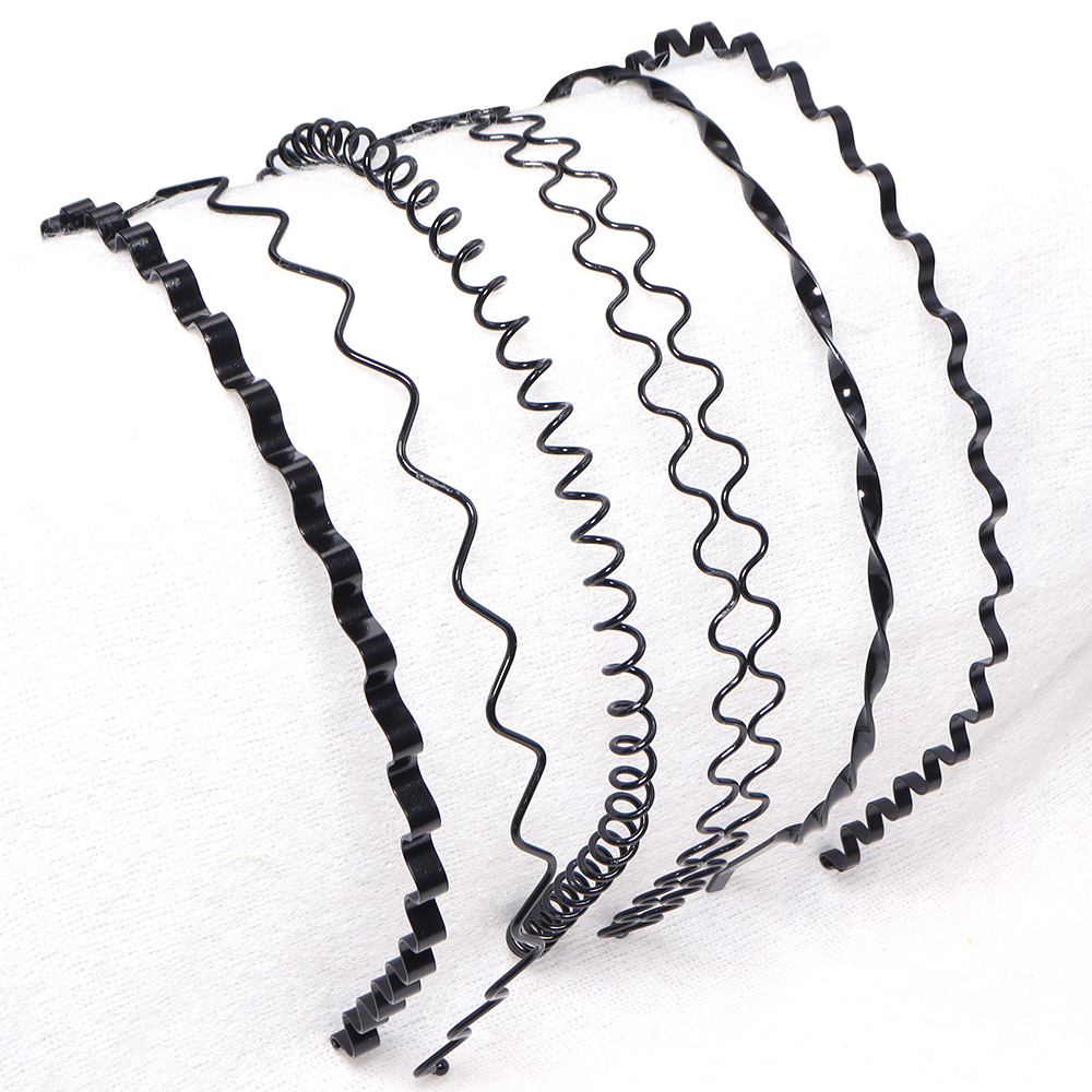 Face Wash Mens - 6pcs/lot Black Hair Hoops Metal Wave