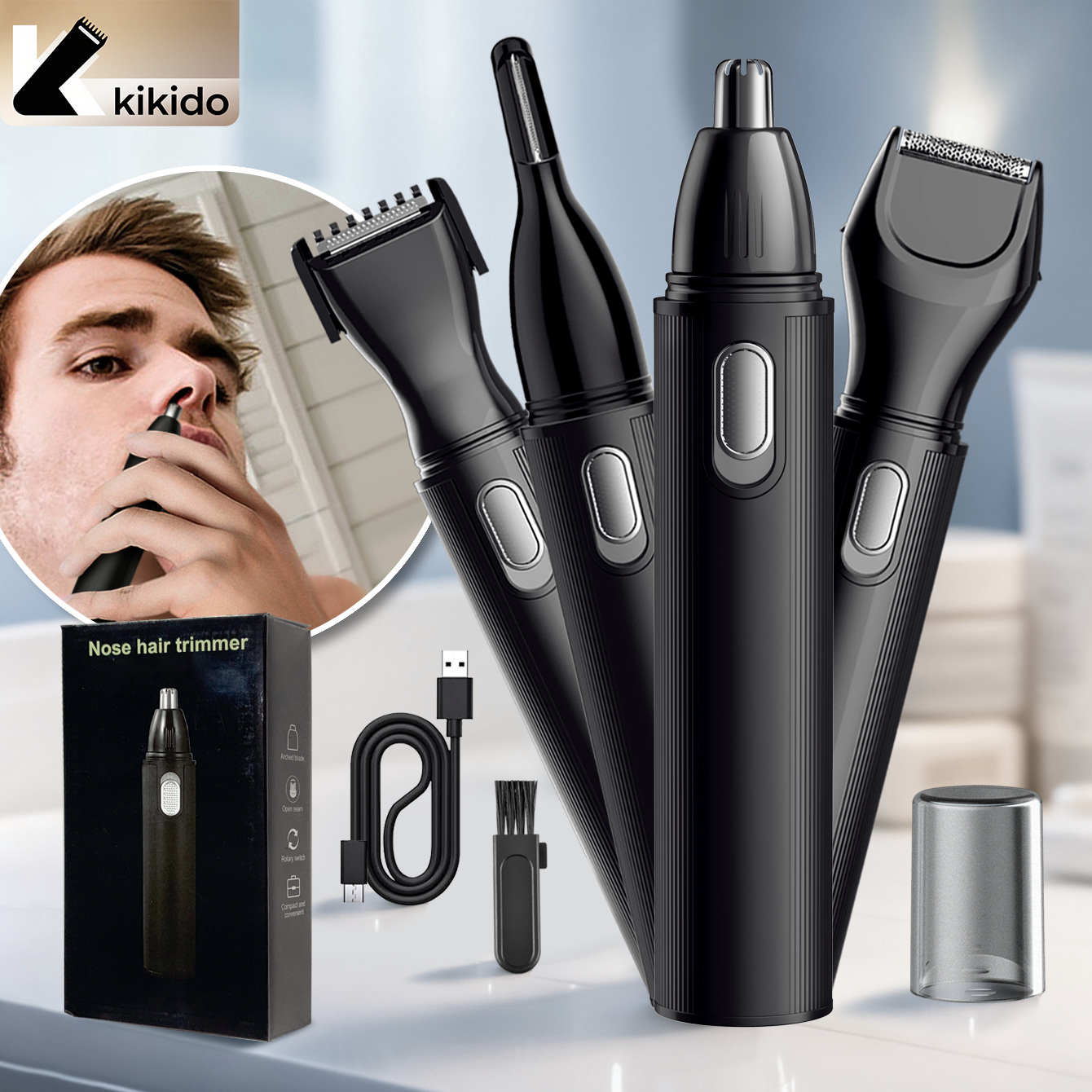 Men'S Grooming Haircut - KIKIDO 4 in 1 Nose Hair