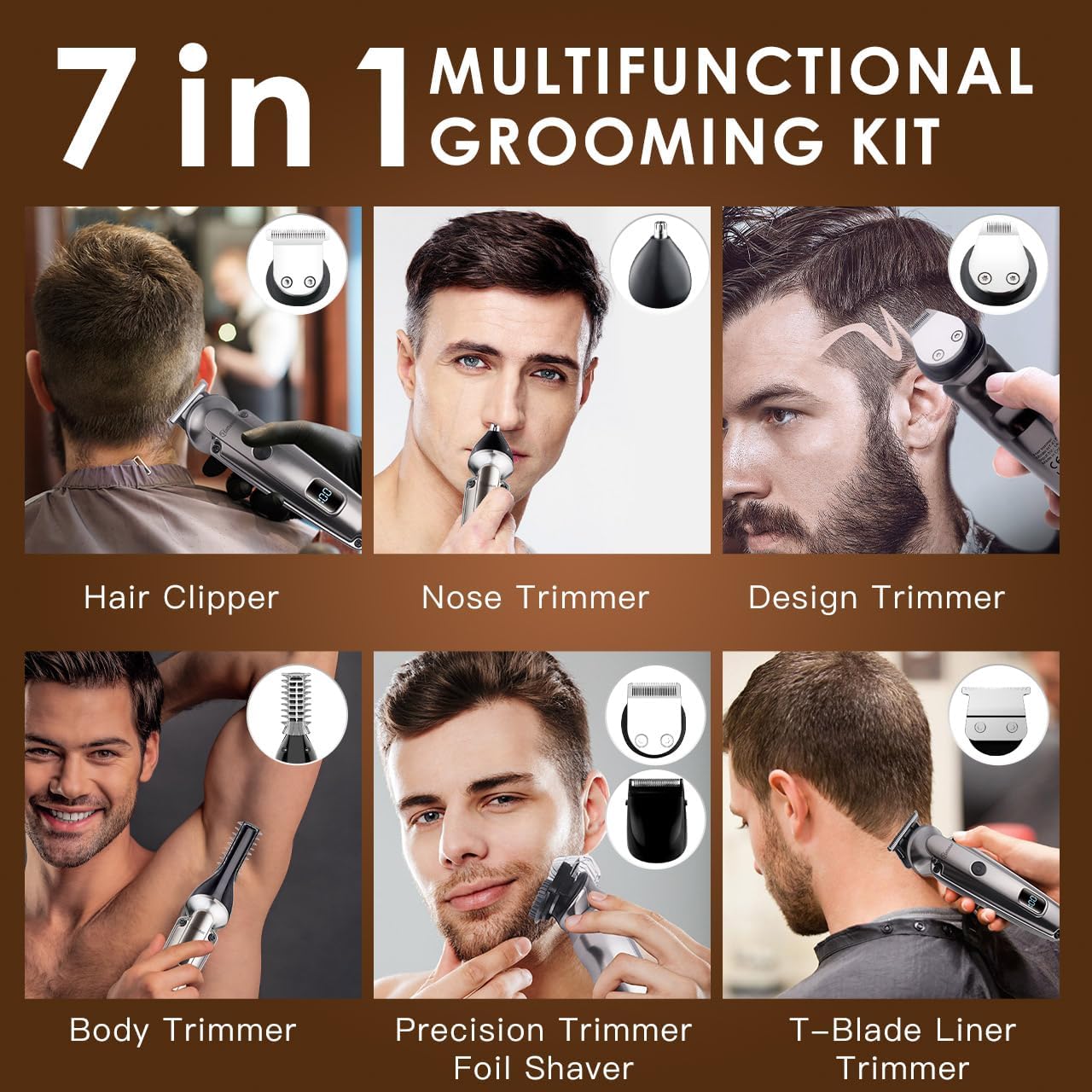 7-in-1 Beard Trimmer for Men,  - Men Grooming Full Body reseña y precio