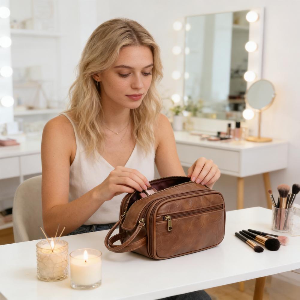 Travel Makeup Bag Faux Leather - Men'S Grooming Makeup reseña y precio