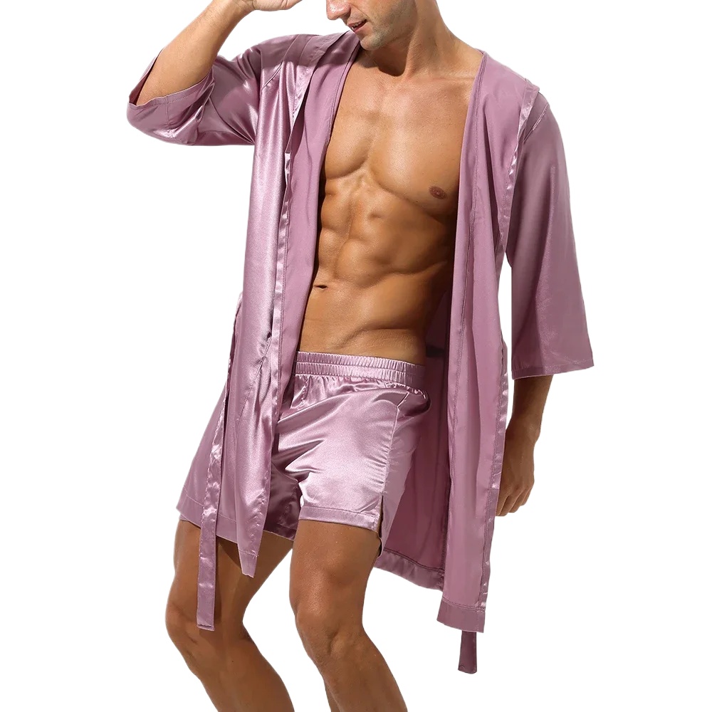 Men Hooded Robe Set Silk Satin - Men'S Grooming Lounge reseña y precio