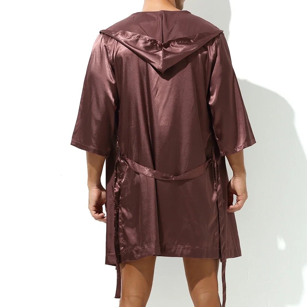 Men Hooded Robe Set Silk Satin - Men'S Grooming Lounge reseña y precio