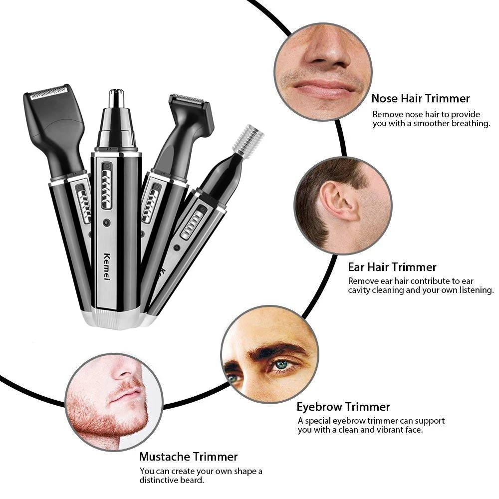 Kemei 4 in 1 trimmer for men E - Men'S Grooming Haircut reseña y precio