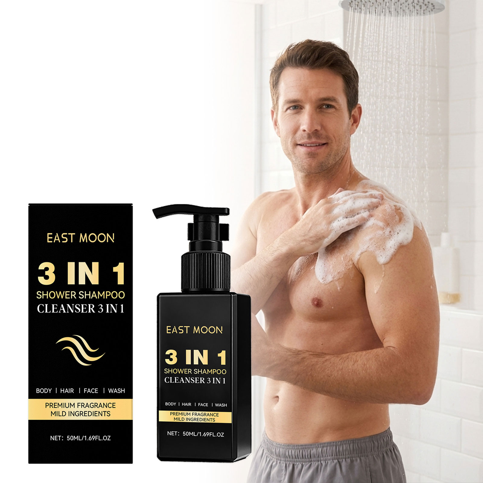 50ml 3 In 1 Shampoo Face Clean - Face Wash Mens reseña y precio