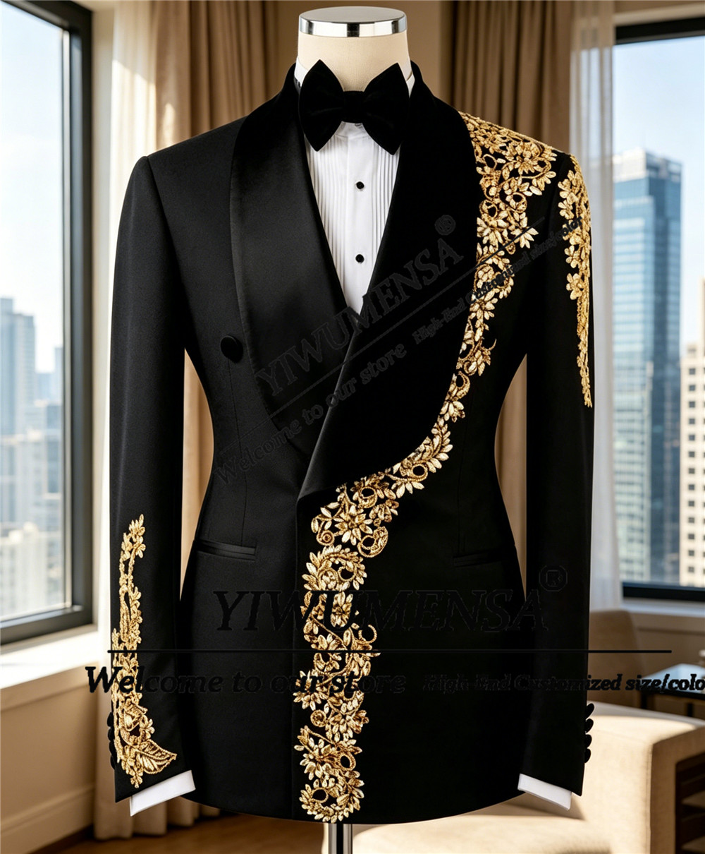 Glitter Rhinestone Beaded Suit - Men Grooming Outfit reseña y precio