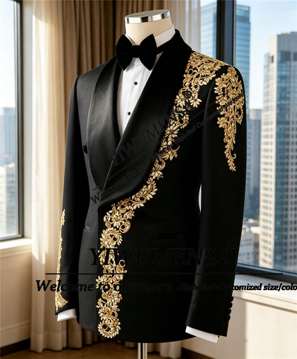 Glitter Rhinestone Beaded Suit - Men Grooming Outfit reseña y precio