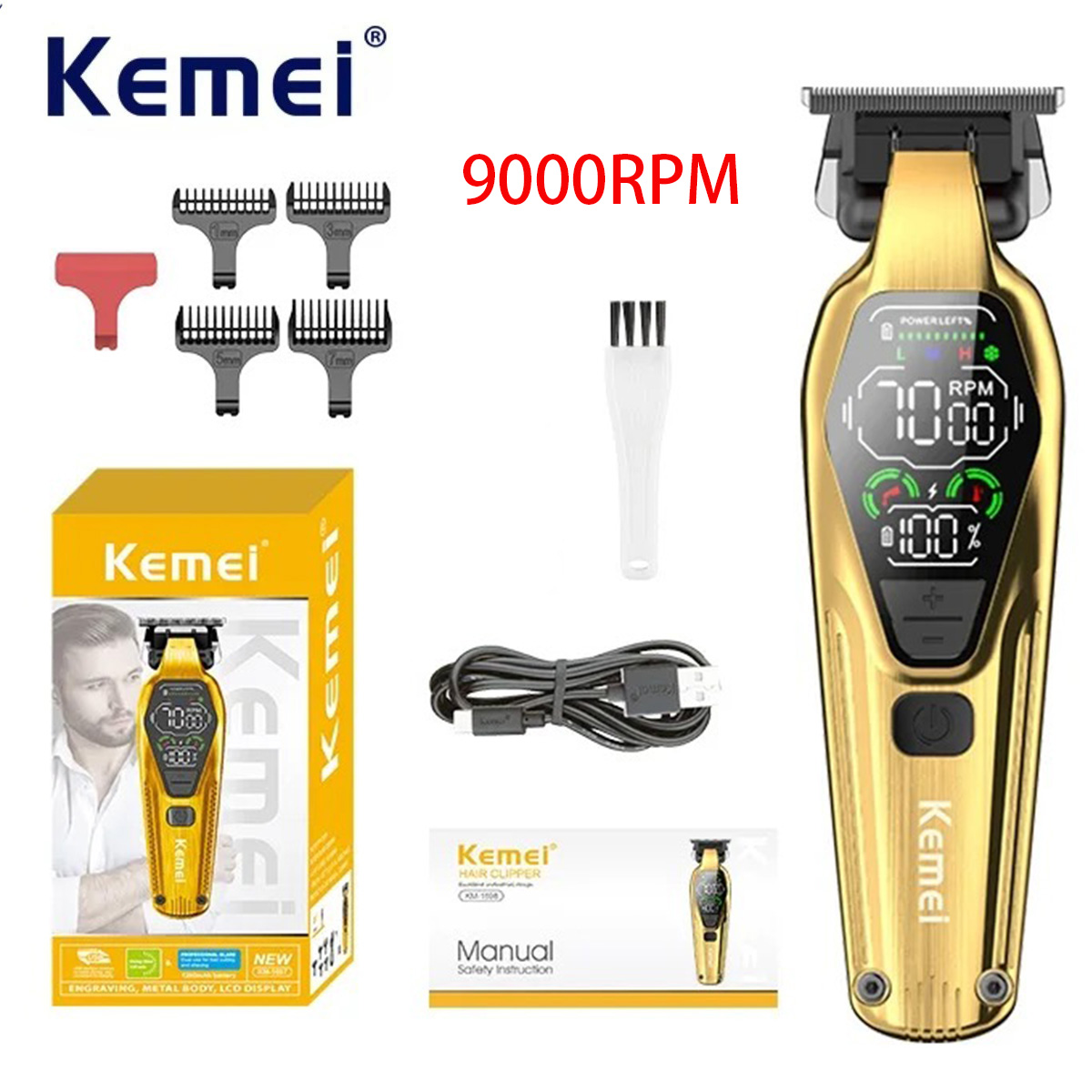 Kemei Mens Hair Clippers Profe - Men'S Grooming Haircut reseña y precio
