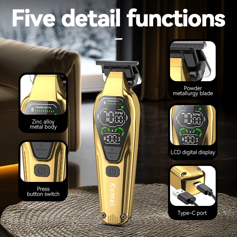 Kemei Mens Hair Clippers Profe - Men'S Grooming Haircut reseña y precio