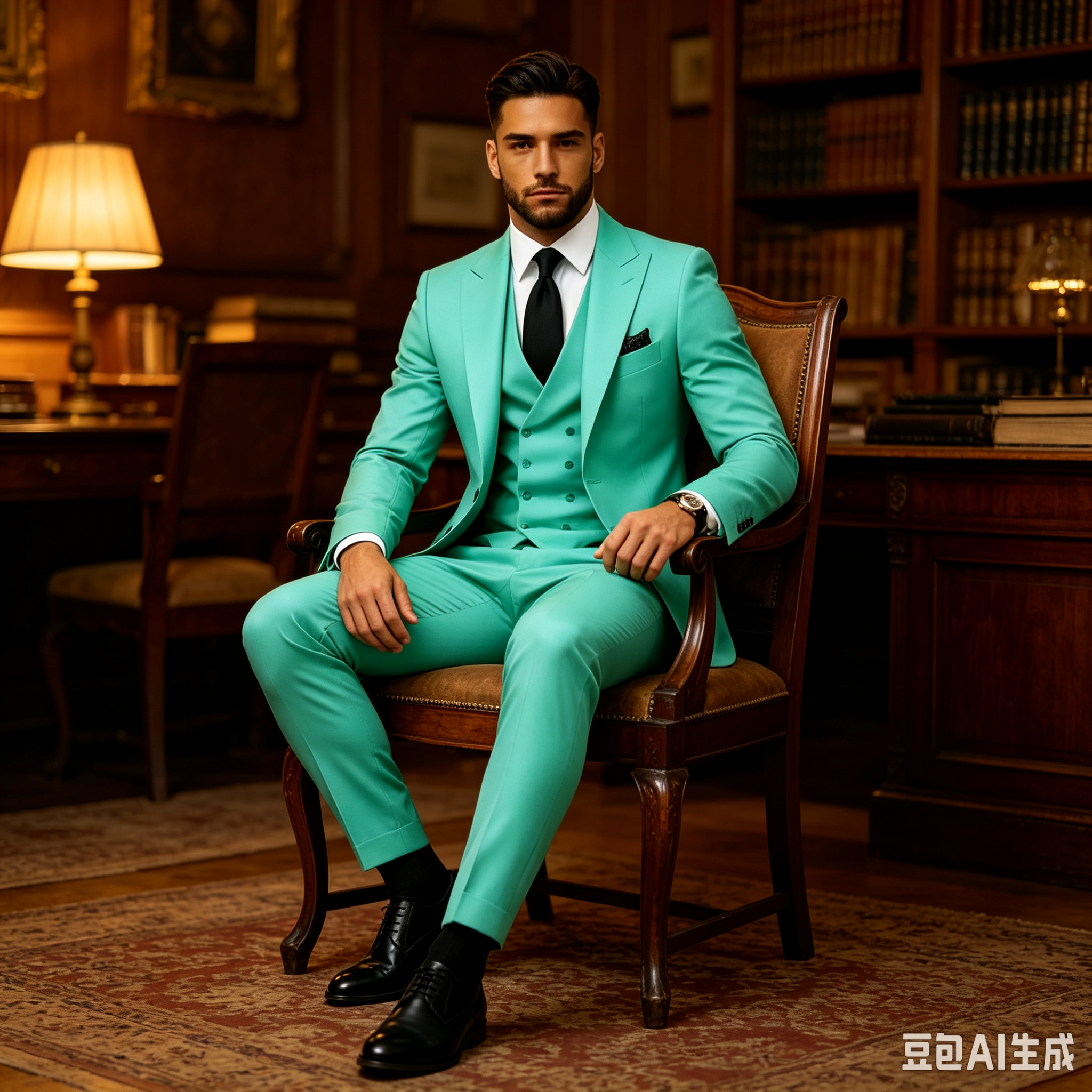 Slim Fit Green Business Mens S - Men Grooming Outfit reseña y precio