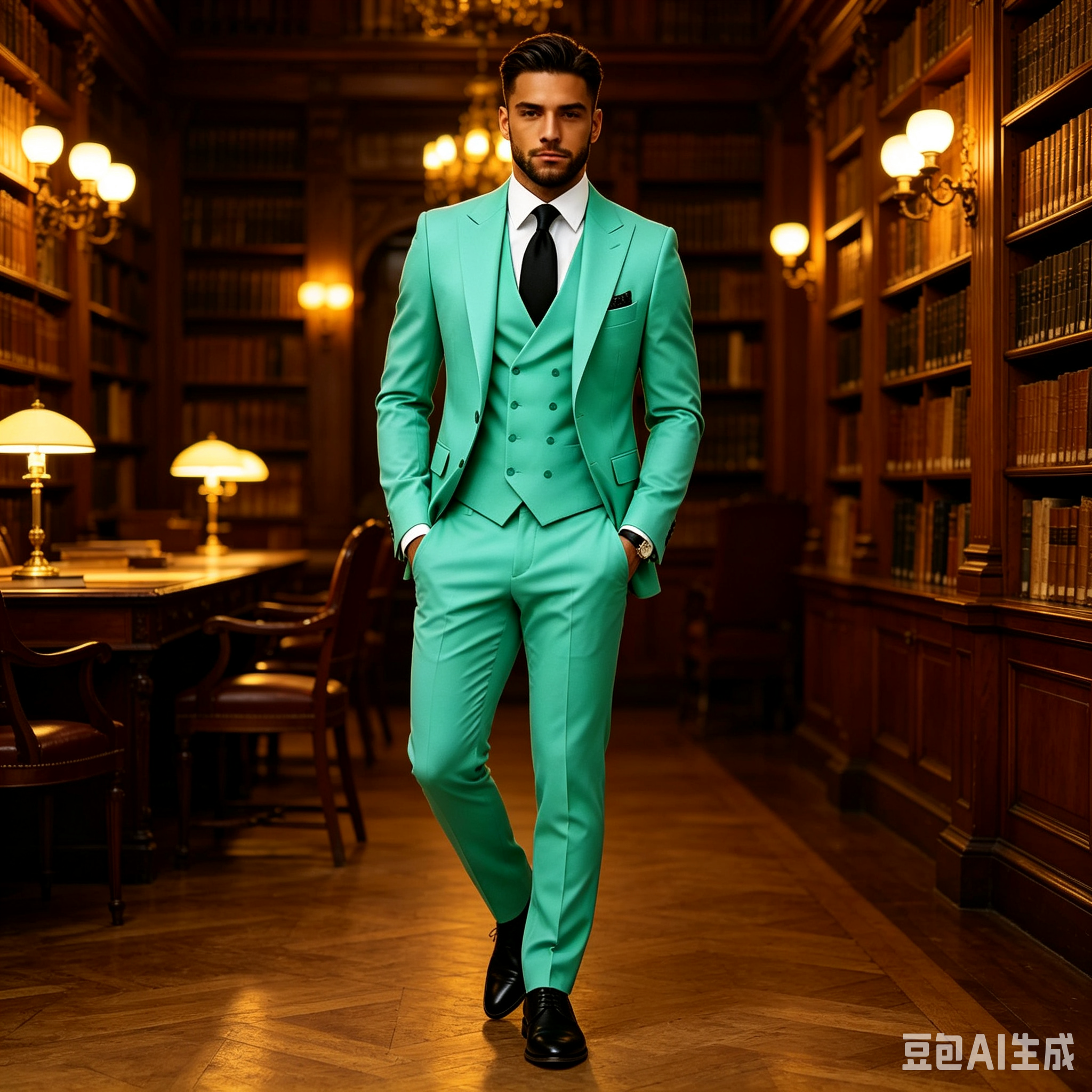 Slim Fit Green Business Mens S - Men Grooming Outfit reseña y precio