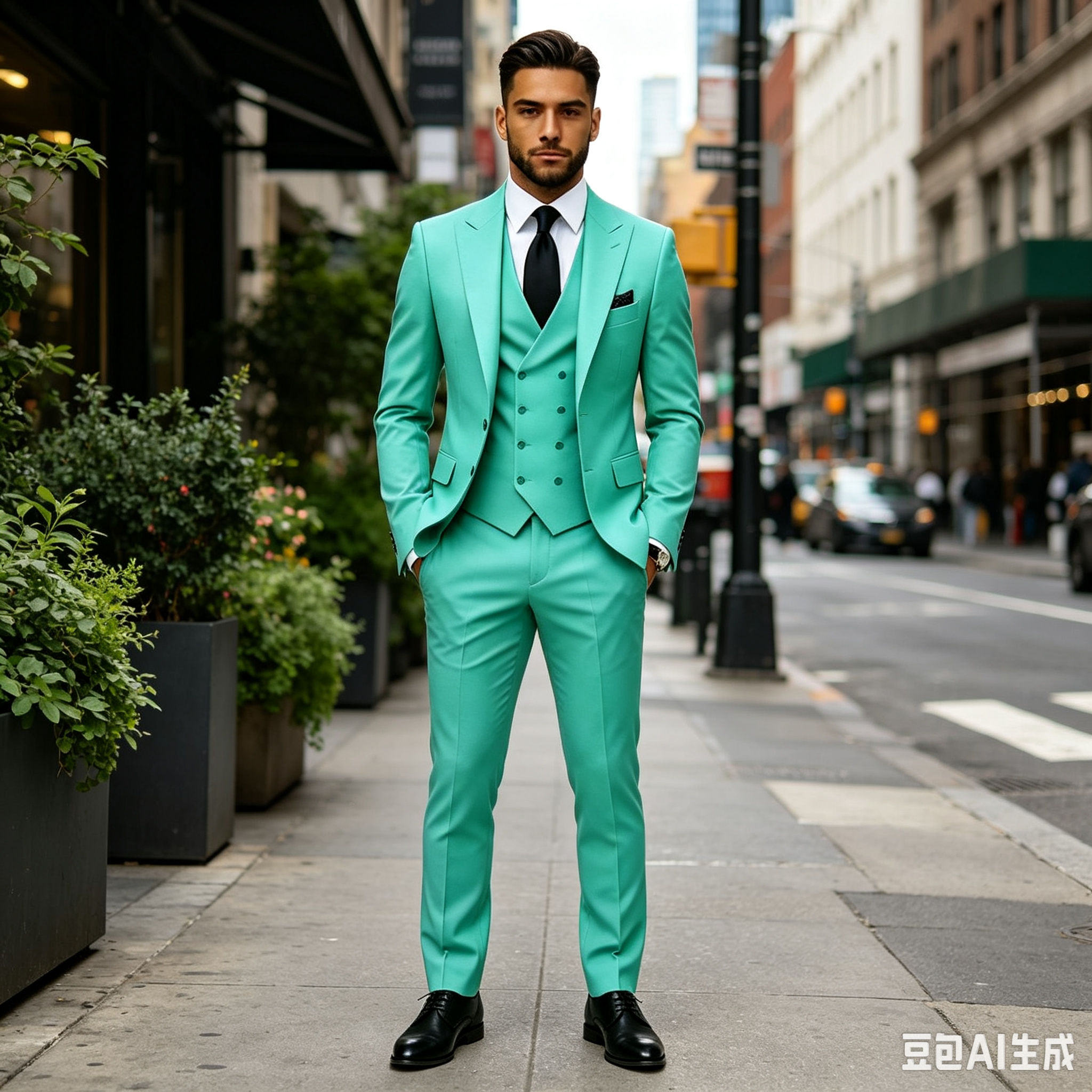 Slim Fit Green Business Mens S - Men Grooming Outfit reseña y precio