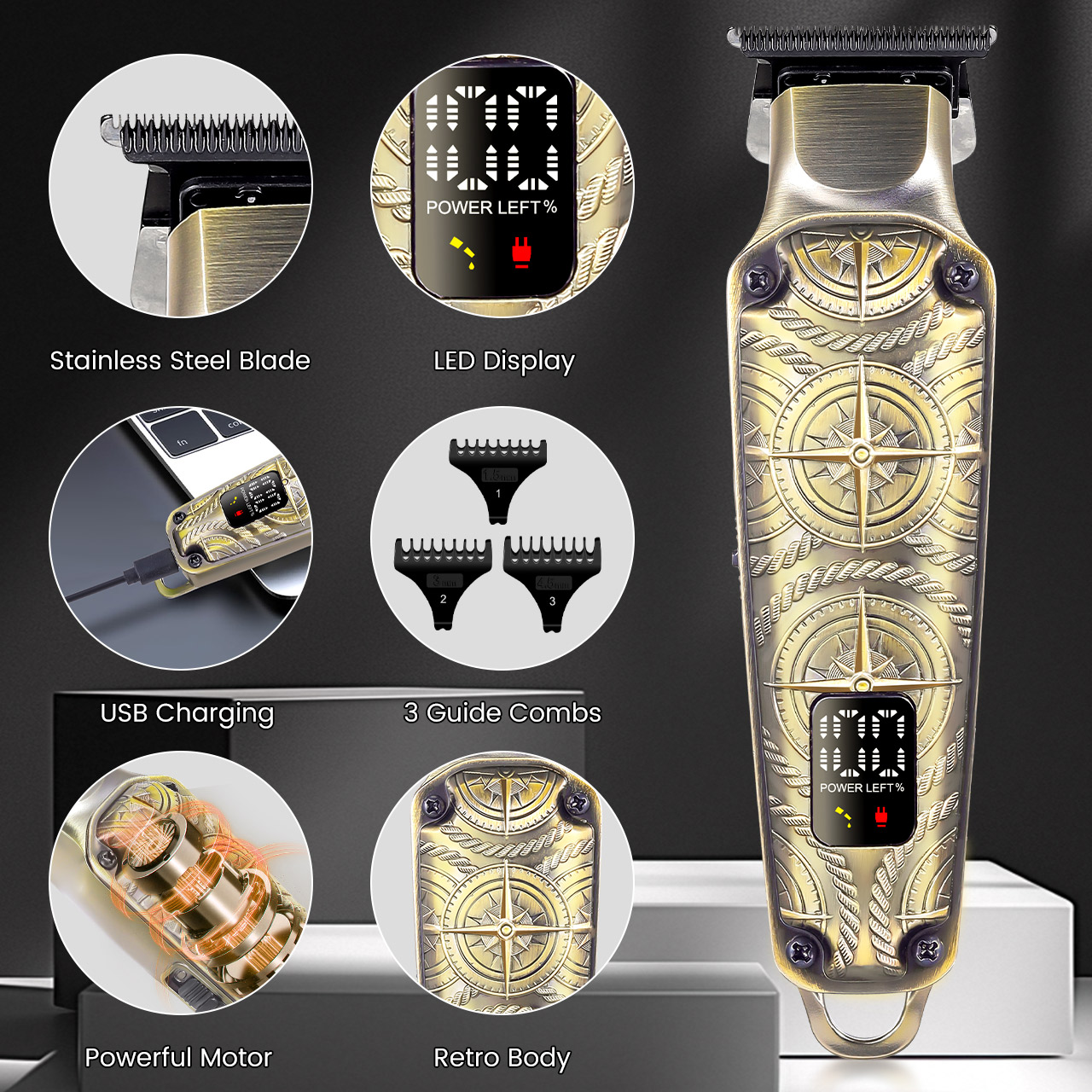 Hatteker Retro Hair Trimmer fo - Men'S Grooming Haircut reseña y precio