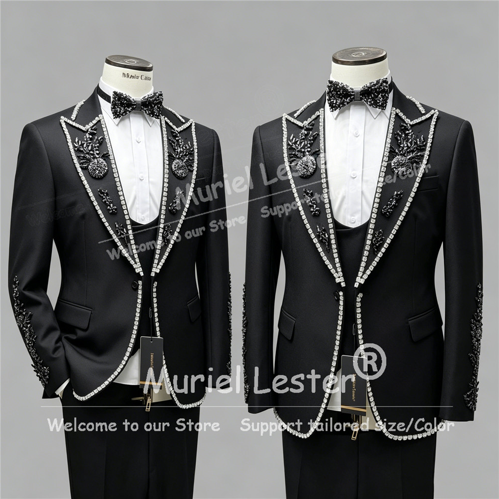 Luxury Rhinestone Beads Suits  - Men Grooming Outfit reseña y precio