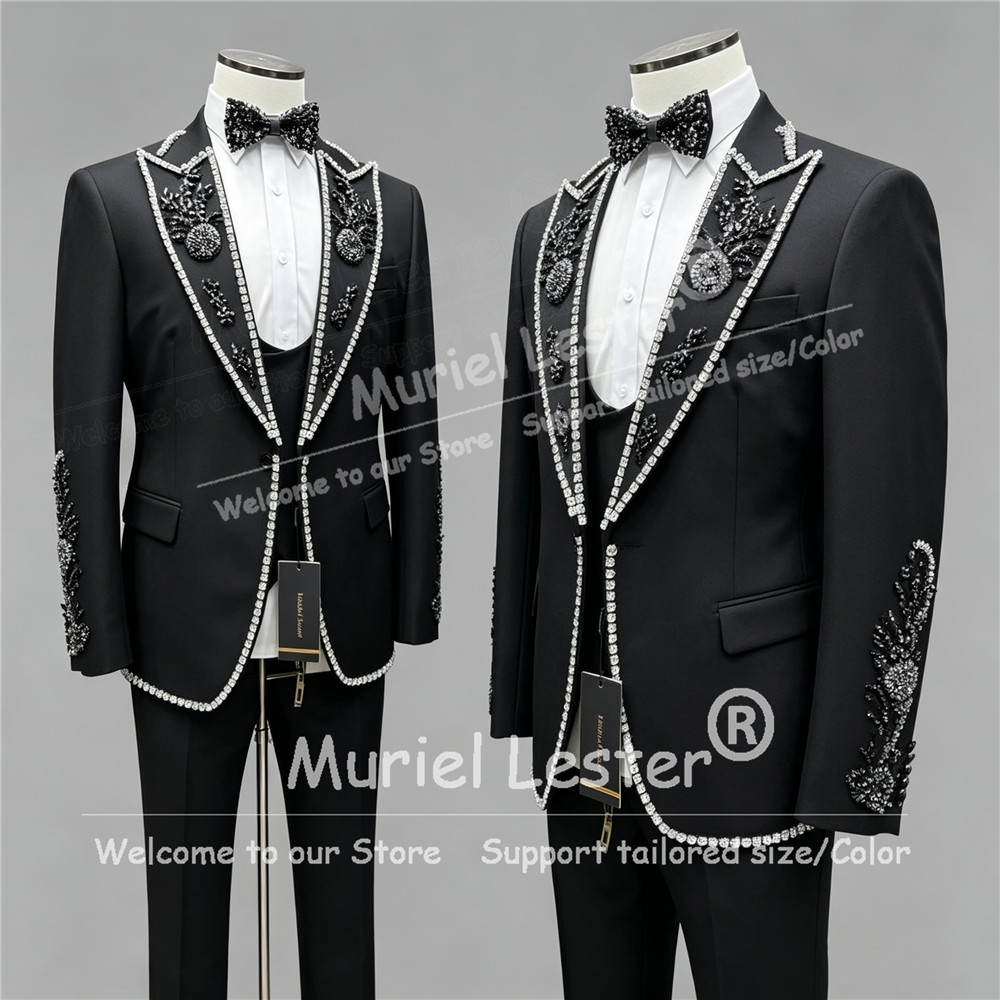Luxury Rhinestone Beads Suits  - Men Grooming Outfit reseña y precio