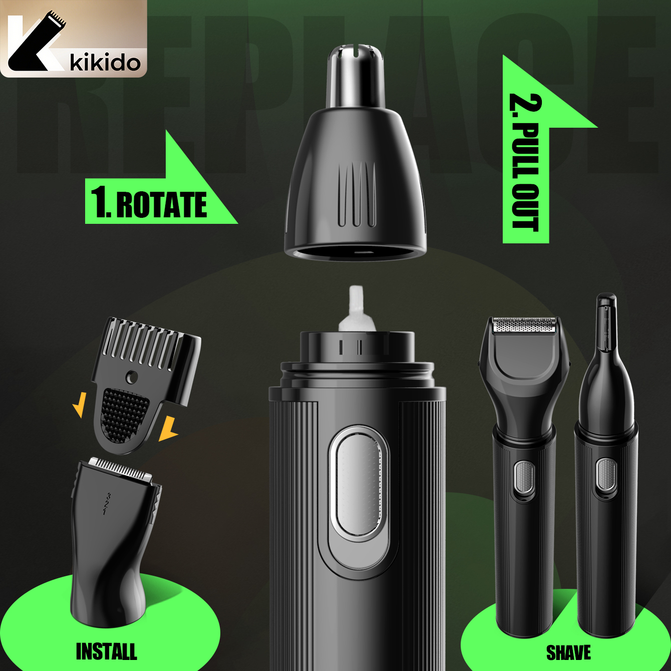 KIKIDO 4 in 1 Nose Hair Trimme - Men'S Grooming Haircut reseña y precio